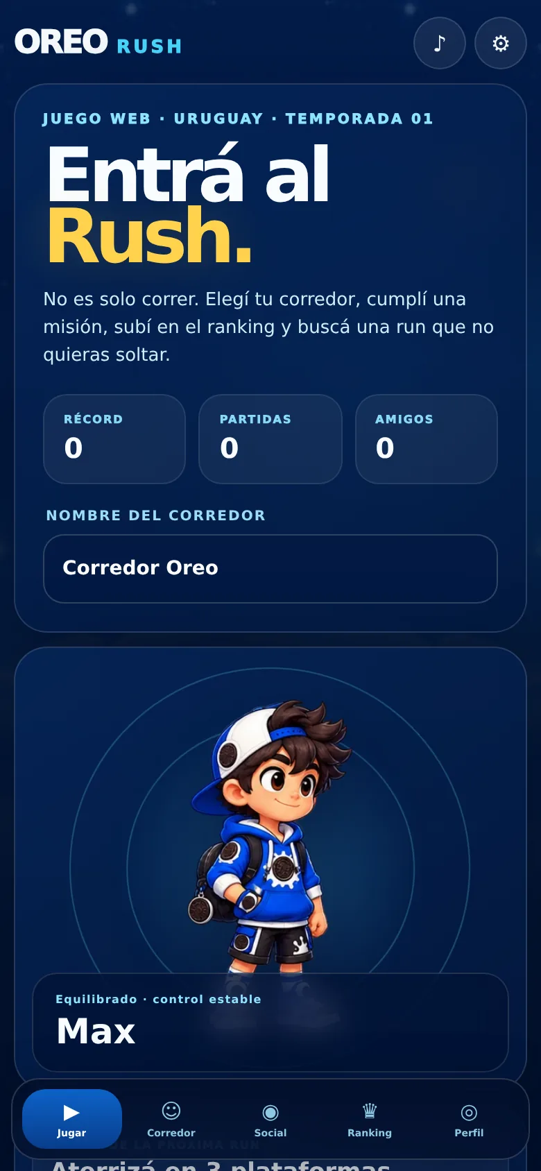 Oreo Rush, visual principal del proyecto