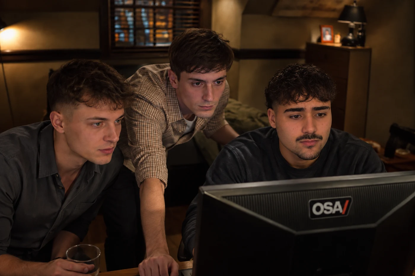 El equipo de OSA trabajando frente a un monitor, con el logo de OSA visible en la pantalla
